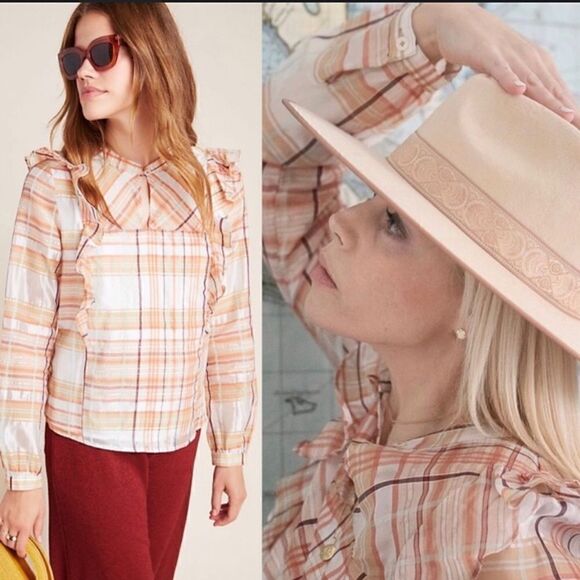 New Anthropologie Anthropologie Current Air Polly Ruffle Blouse - Picture 4 of 8